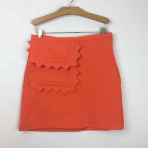 VICTORIA BECKHAM orange pocket detail mini skirt S